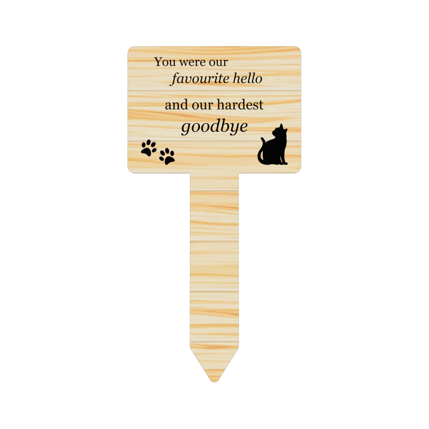 Cat Memorial Remembrance Plaque with Ground Stake