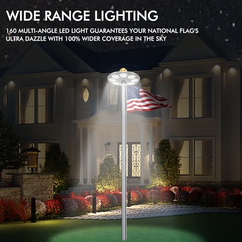 Ppq 1001-160 Solar Flagpole Led Light,New 160 Led Ultra Bright Flag Pole Light thumb #5