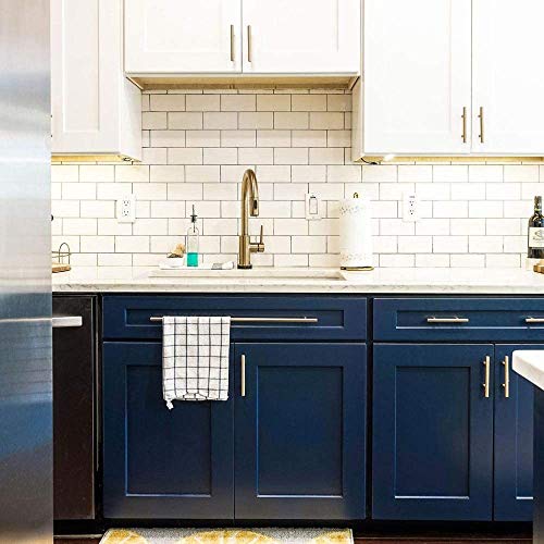 goldenwarm 5 Stück Schrankgriffe Gold Türgriffe Gold Griffe für Küchenschränke Gold LS201GD64 Möbelgriffe Gold Griffe Küche Gold Küchengriffe 64mm Lochabstand