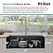 KRAUS Bellucci 32” in. Undermount Workstation Granite Kitchen Sink in Metallic Black with Accessories, KGUW2-33MBL