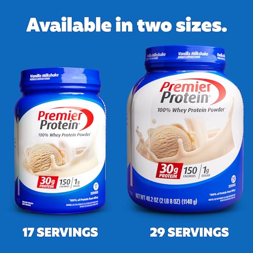 Premier Protein Protein Powder, 30g Protein, 1g Sugar, No Soy Ingredients, Gluten Free, Vanilla Milkshake, 29 Servings, 40.2oz - Image 3