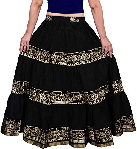Image of Kurti Skirts Woman /Girl Traditional Ethnic Embroidery Floor Length Rayon Long Skirt for Causal