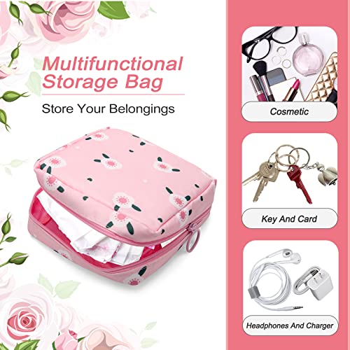Image of 4 Pieces Sanitary Napkin Storage Bag, Menstrual Pad Pouch | Portable, Nylon Oxford Cloth With Zipper, Sanitary Pad Period Pouch for Women Ladies