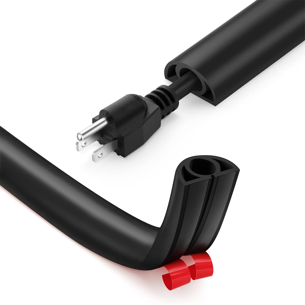 Serplex® PVC Cord Cover 6.6ft Self Adhesive Floor Cord Hider Wall Wire Holder Hider Cuttable Soft PVC Floor Cord Hider Flexible Wire Cover Reuseable Cord Cover Cord Guider-image-33