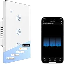 XFOX Glass Panel Smart Touch Light Switch 3-Gang - Tuya Matter Enabled for Apple Home/Siri, Alexa, Google - Requires Neutral - WiFi 2.4GHz - 120V 10A