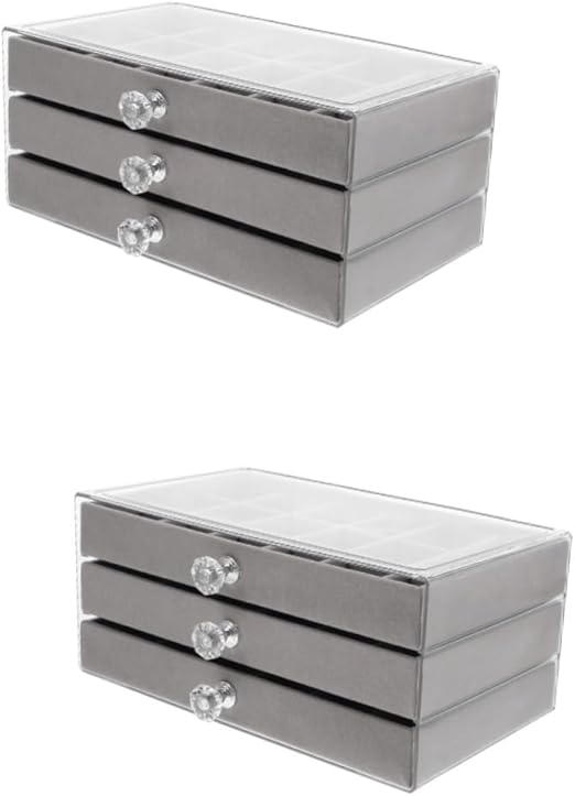 PRETYZOOM 2pcs Drawer Jewelry Box Jewelry Case Trinket Case
