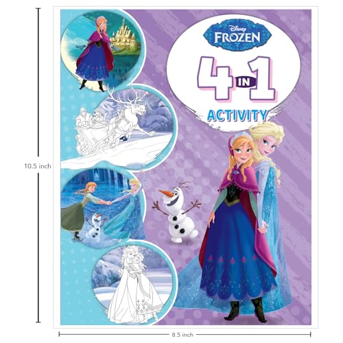 Image of Disney Frozen: 4-in-1 Activity Book Puzzles, Colouring, Games, and More for Kids Ages 4 to 6