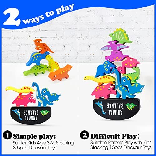Wooden Puzzles Dinosaur Kids Toys for 3-9 Year Old Boys Girls, 15 Pcs Dinosaur Balance Building Toys, Easter Gifts for Kids, Gifts for Christmas, Birthday for Kids Educational Toys 3-9 Year Old Boy 4 51cP4BnP4wL. AC