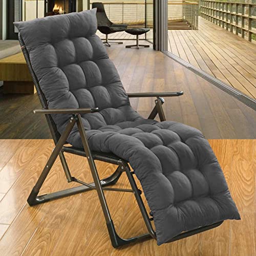 Image of Super Comfy Long Rocking Chair Cushion /Bench Back Seat Pad Cotton Handmade Quilts (Grey -18 x 50 Inch)