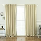 Best Home Fashion Closeout Basic Thermal Insulated Blackout Curtains - Back Tab/Rod Pocket - Beige - 52' W x 84' L – No tie Back (1 Panel)