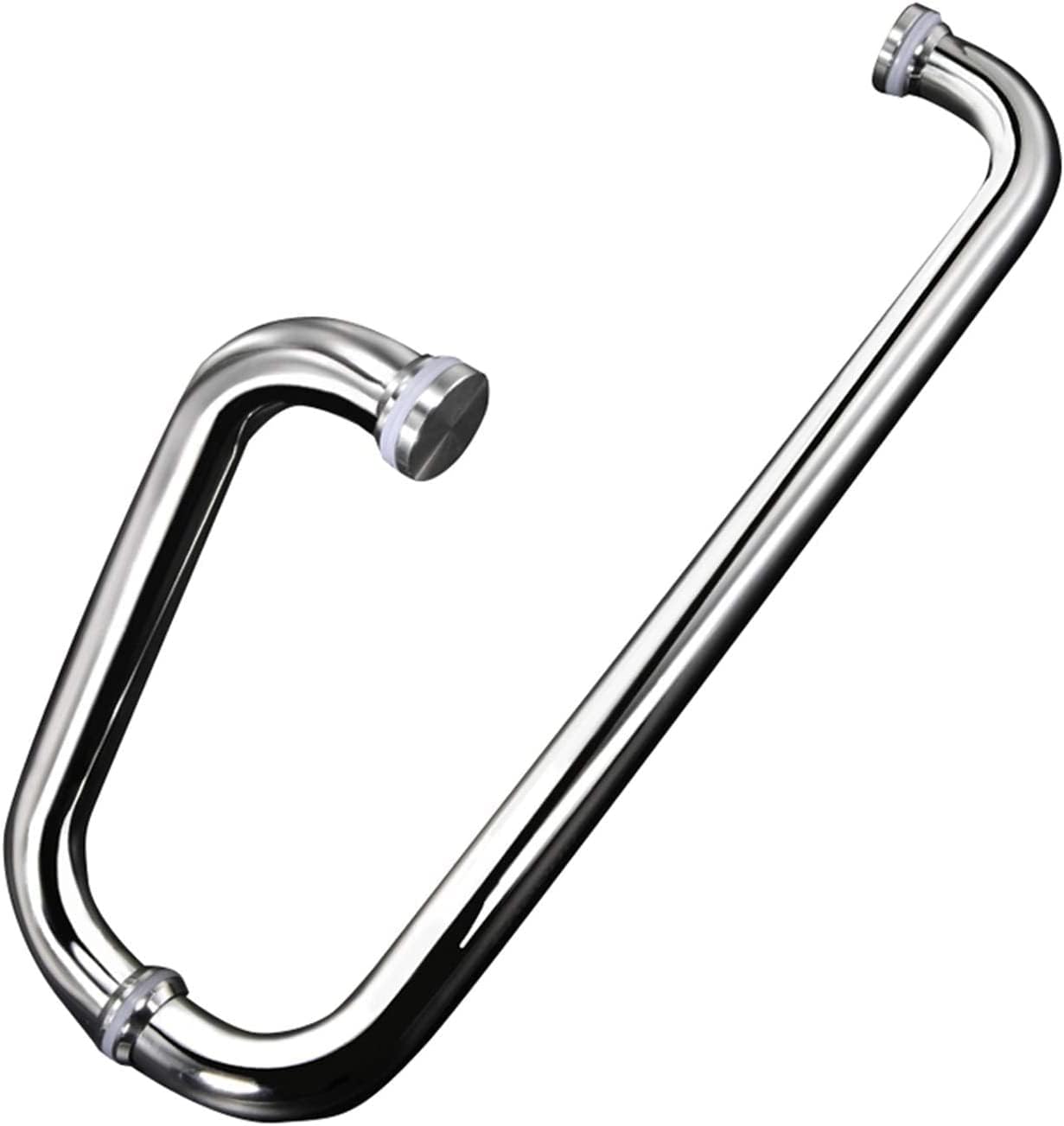 Glass Sliding Goors Handle | 304 Stainless Steel Chrome Shower Door Handle | Hole Distance 385mm+185mm, 425mm+255mm Handle Sets (Size : 425mm+255mm)