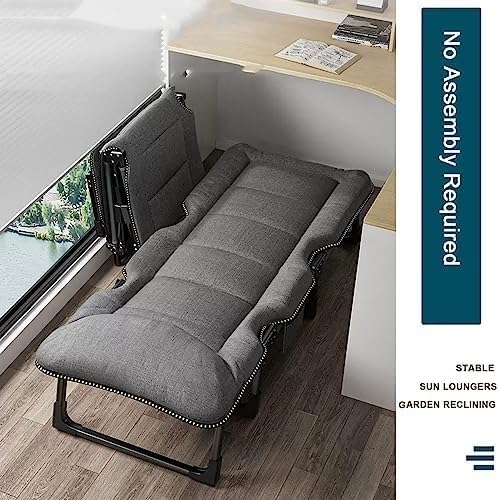Chaise longue de jardin pliante 175x60cm avec coussin confortable - 4