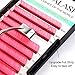 Colored Lash Extensions 0.07mm D Curl Pink Individual Volume Lashes Extensions 8-15 Mix Length Color Eyelash Extensions for Salon (Pink 0.07-D, 8-15mm)