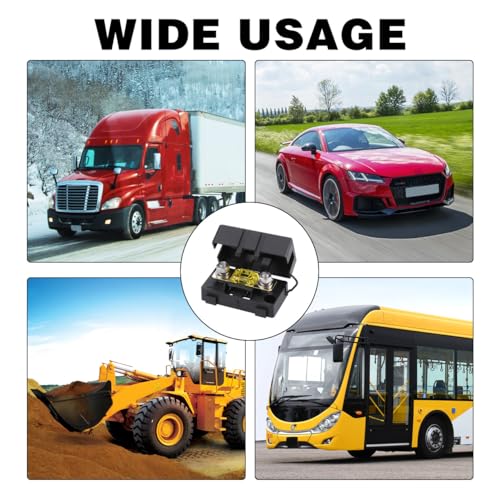 4 Stück Midi Sicherungshalter, Kfz Sicherungshalter mit 60A, 100A, 120A Mega Sicherung und 8 Stück Terminal, Mega Sicherungshalter Sicherungen für Auto, Boot, Suv, LKW,Style B