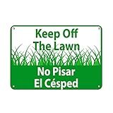 Señal de advertencia Keep Off The Lawn No Pisar El Césped Keep Off Grass Señal de negocios de 15,2 x 20,3 cm