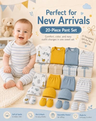 Image of Baby Boy Girl Clothes Preemie Newborn Must Have Infant Essentials Outfits 20 Piece Clothing 0-18 Months