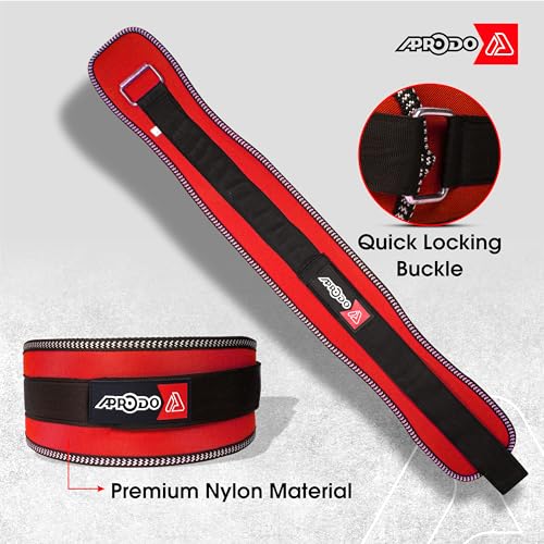 Image of APRODO Unisex 5'' inch Wide Nylon Eva Waist Support Belt Sport Pressurized Weightlifting Bodybuilding Fitness Squatting Training Lumbar Back Supporting Safety Belt