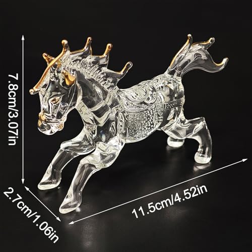 Escultura de cristal Feng Shui caballo zodiacal éxito miniatura 2