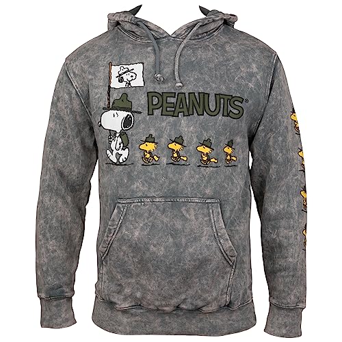 Peanuts Snoopy Troops Mineral Wash Pull Over Hoodie