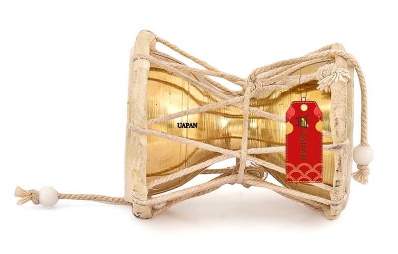 Image of UAPAN Brass Damru Indian Musical Instrument /Pooja Articles /Home Decor & Kids Toys (4inch)