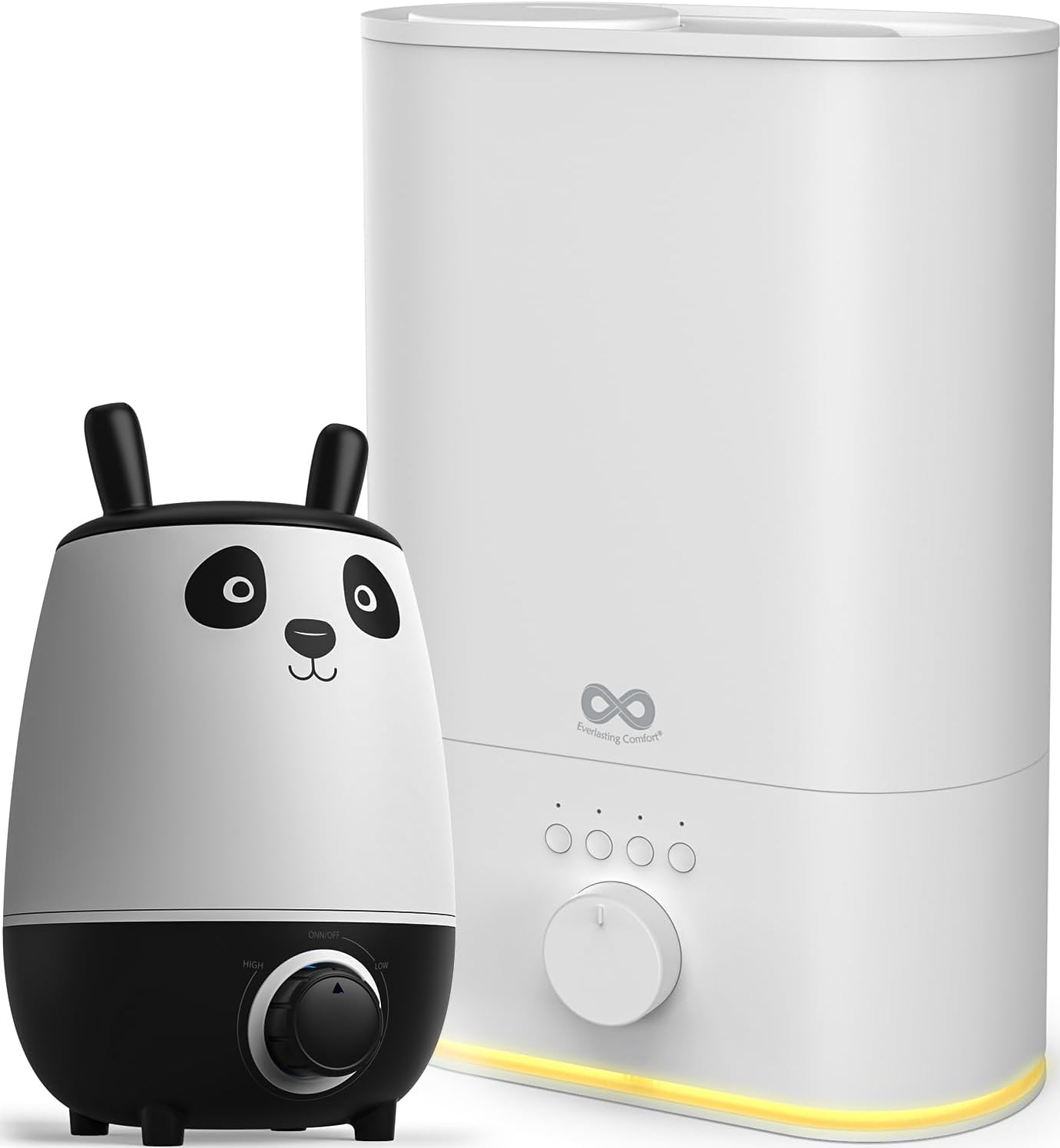 Panda Humidifier and Upgraded Quiet Humidifier – Whisper-Quiet 2.5L Cool Mist for Kids & Large Rooms – Easy Clean Design with Long Run Time and Aromatherapy Compatible