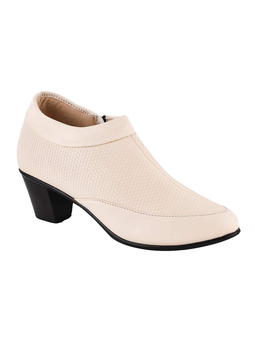 TRYME Latest and Stylish Stunning Block Heel Extra Cushion Inner Sole Boots with Zip Look for Womens and Girls Cream (B0D8B6Q8LS) Amazon Price History, Amazon Price Tracker