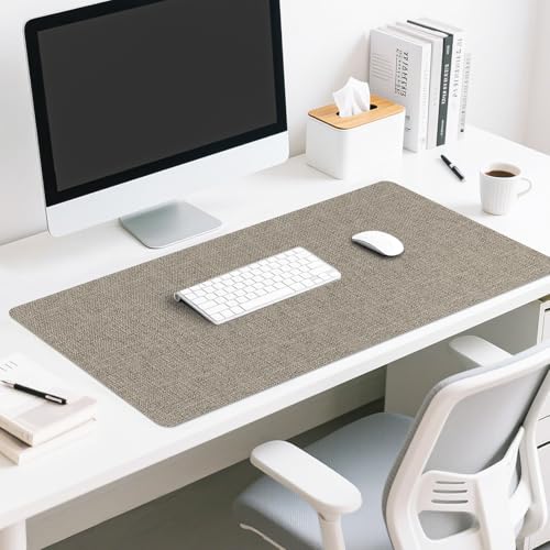 Tapis de bureau en cuir grand format protège-table étanche