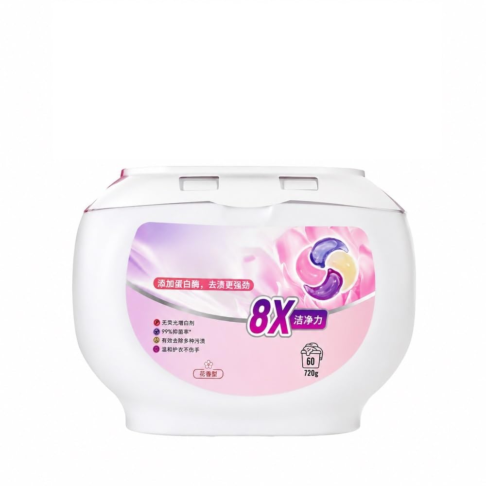 Cápsulas todo en uno, 60 unidades, aroma floral 8 veces limpio