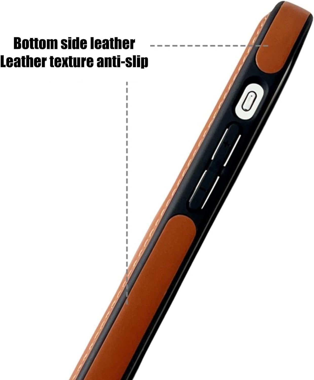 Leather Phone Case, Luxurious & High-end Invisible Stand for iPhone Case, Luxury Leather Invisible Stand for iPhone Case (Brown,14 promax)