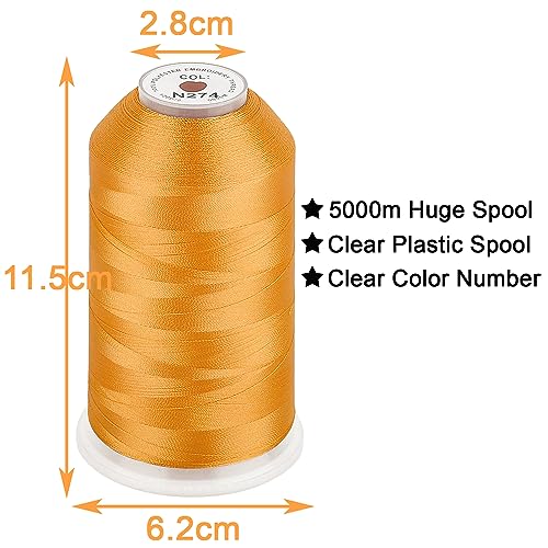 Image of New brothread - Single Huge Spool 5000M Each Polyester Embroidery Machine Thread 40WT for Commercial and Domestic Machines - Tangerine(Janome Color)