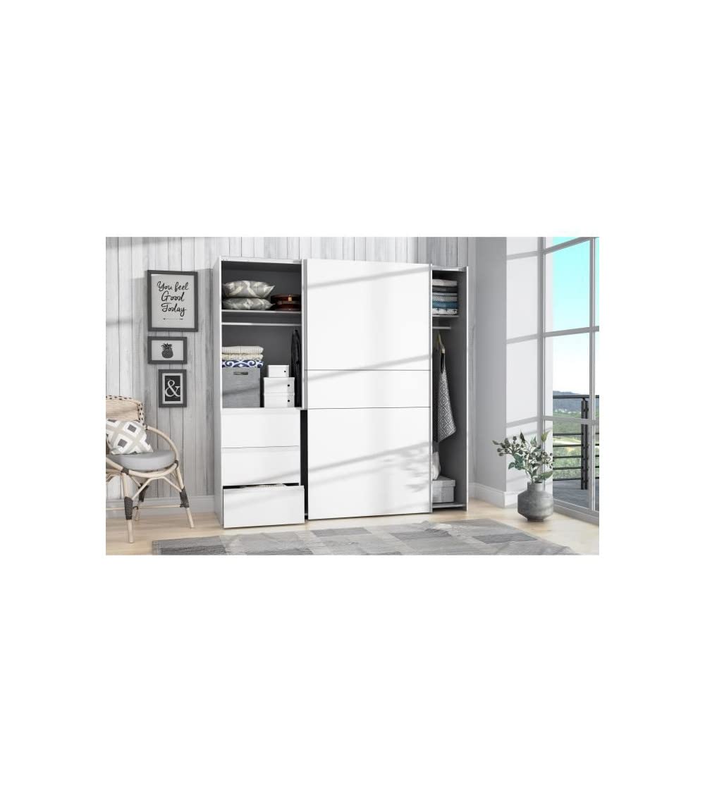 Forte Winn 2 Armario de Madera Blanco, 200,1 x 200,5 x 61,2 cm