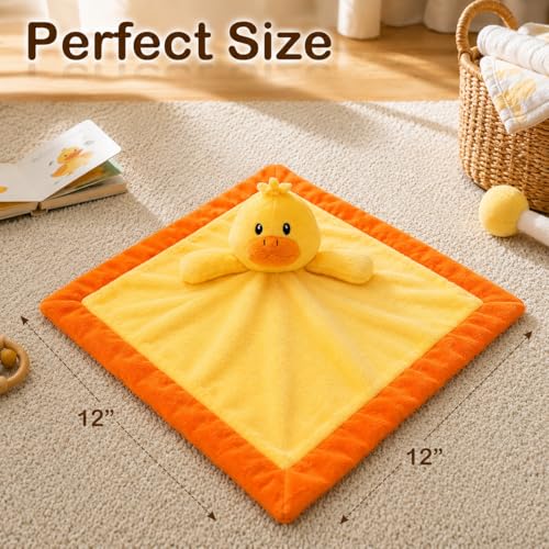 Image of Duck Security Blanket: Soft, Gender Neutral Baby Loveys for Boys and Girls, Snuggle Toy Stuffed Animal, 12 Inch