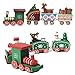 Senteen Treno di Natale 2PCS 4 Sezioni Treno Giocattolo Bambini Treno di Legno Decorazione Di Natale Del Treno