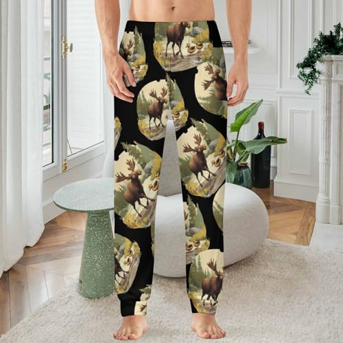 Duck Moose Men's Pajamas Pants Lightweight Sleep Lounge Pant Pjs Bottoms Casual Sleepwear2