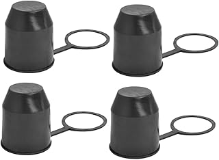 4pcs Trailer Hitch Ball Covers Black Plastic Tow Ball Protector Caps for Rv Truck Towing Accessories Flexible Installation Rust Prevention and Damage Shield