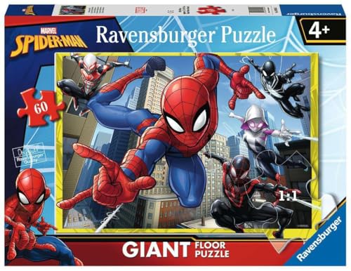 Ravensburger Marvel Spiderman Toys - 60 Piece Giant Floor Jigsaw Puzzle for Kids Age 4 Years +