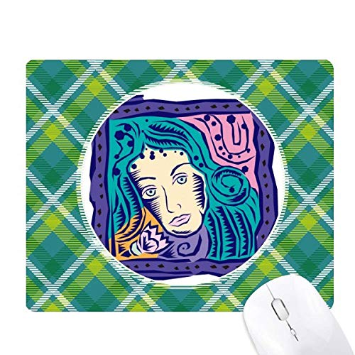 Tapis de souris constellation de la vierge mexicon avec grille pixel verte esthétique