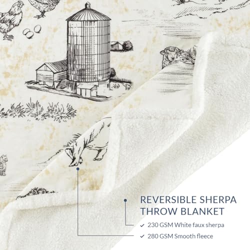 Image of Paseo Road Indigo Hill by HiEnd Accents Farm Life 54x68 Brown Throw Blanket