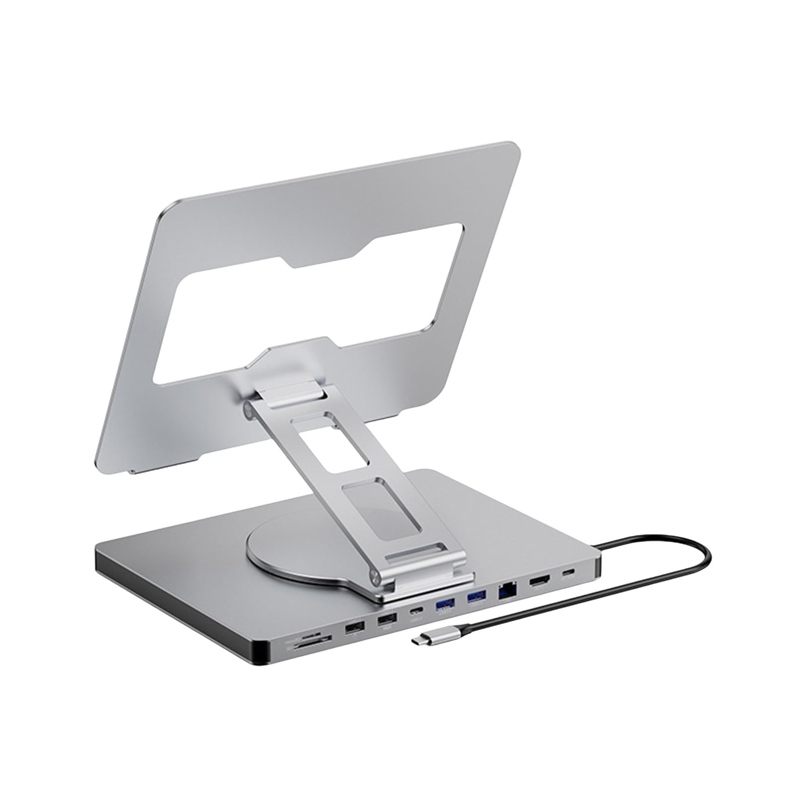 Laptop Stand and Docking Station Featuring 10 Port and 360 D