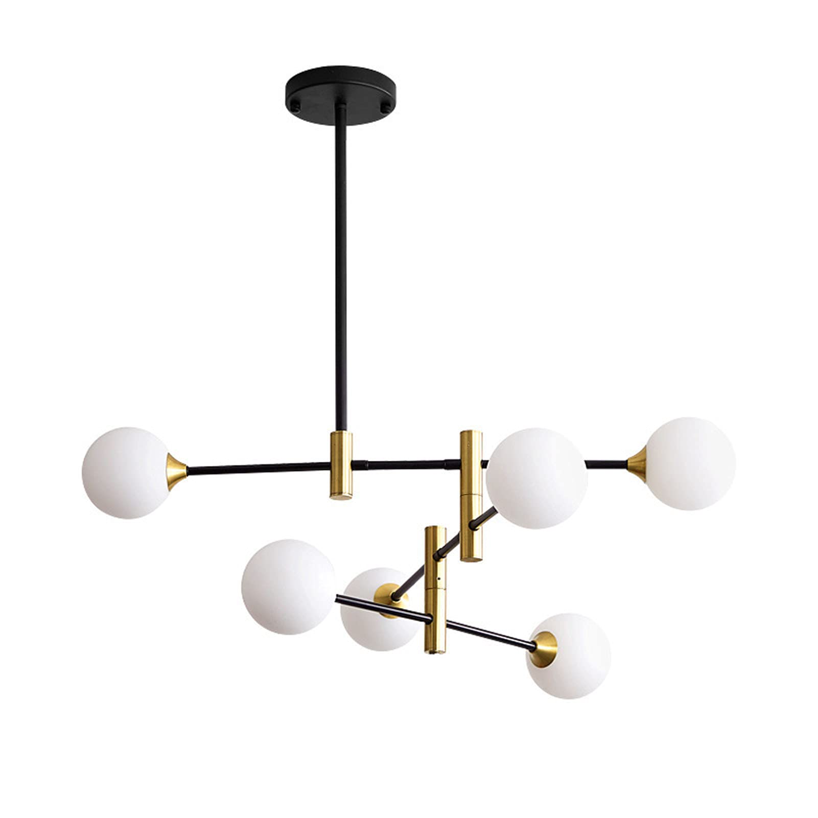 SYAXVOM Chandeliers Modern Brass Sputnik Chandelier Mid Century During hting Gold Molecular Ceiling ht Fixture For Kitchen Dining Living Room Bedroom-White 1 75cm