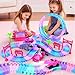 SCKTYZS Tracks Car Toys for 3 4 5 6 Year Old Girls Kids,177 PCS 360°Rotating Track Flexible Car for Girls 3-5 Toddler Flex Track Race Cars Toys Birthday Gifts