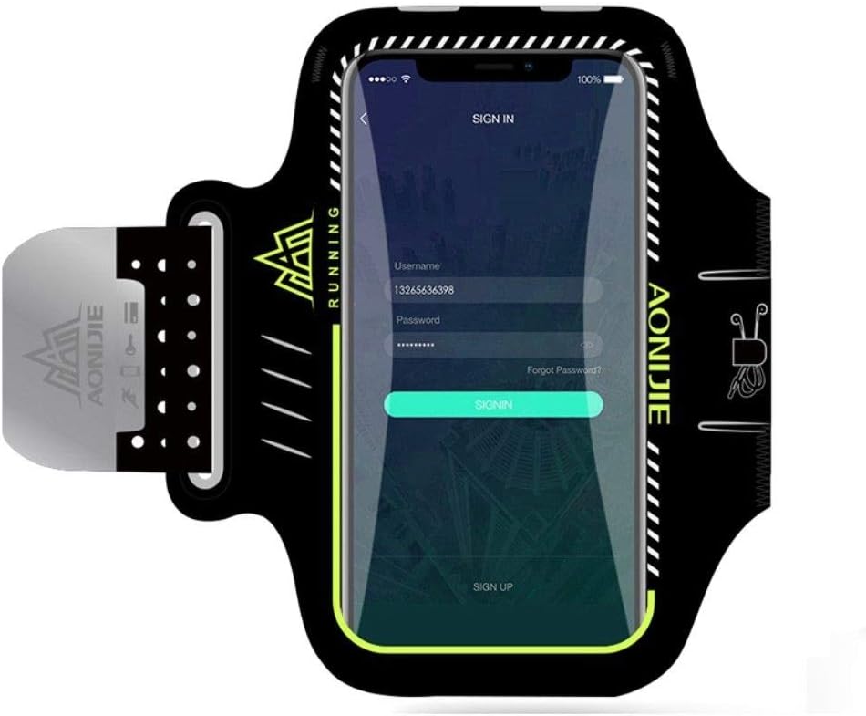 DFV mobileProfessional Cover Neoprene Armband Sport Walking Running Fitness Cycling Gym for TCL Boost Reo (2018) - Black