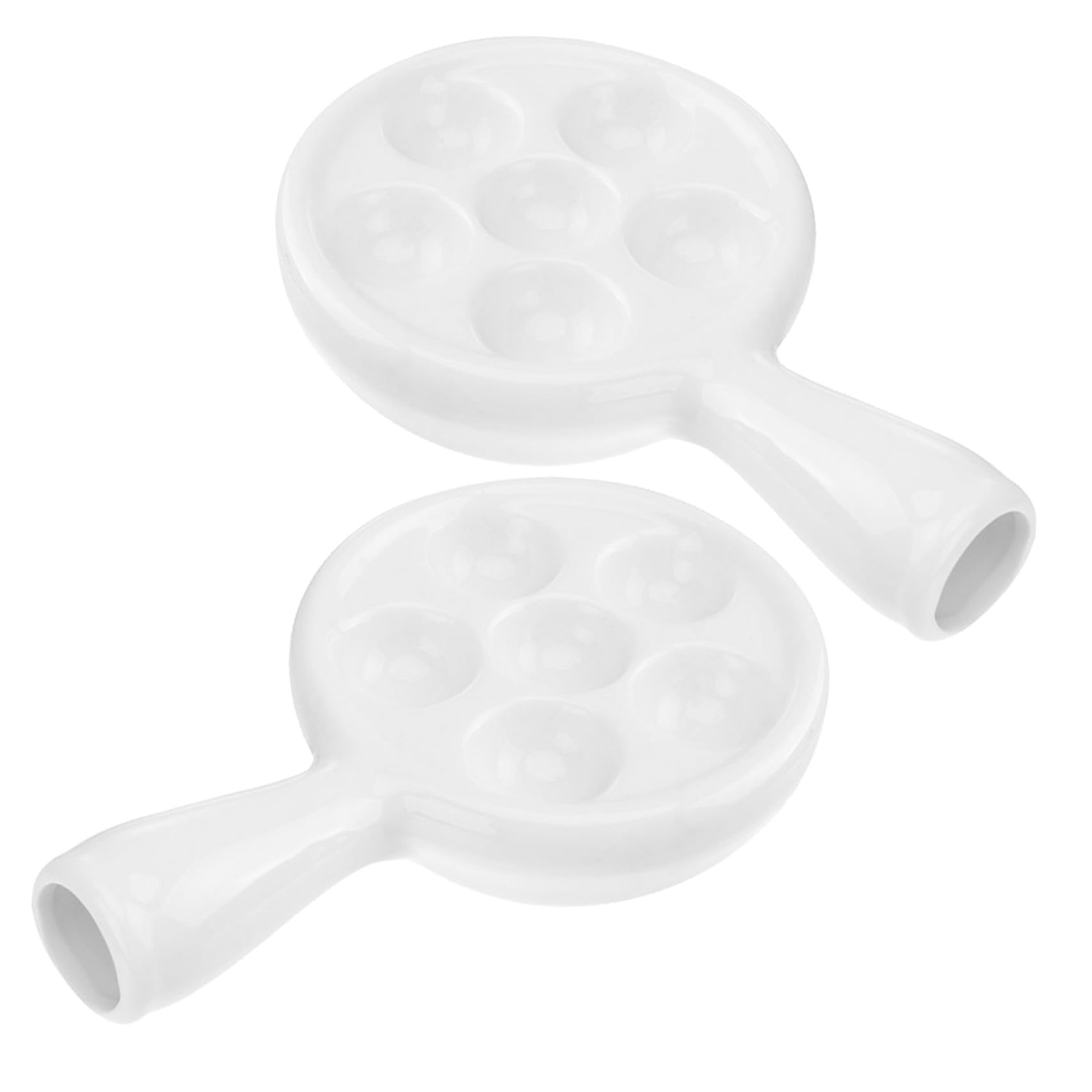 Assiettes à escargots en céramique blanche VALICLUD par lot de 2 pour la cuisson maison