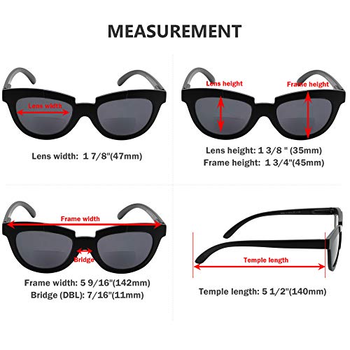 Eyekepper 5-Pack Bifocal Sunglasses Women Half-Moon Style Bifocal Sunnies Readers +3.00 #TOP1