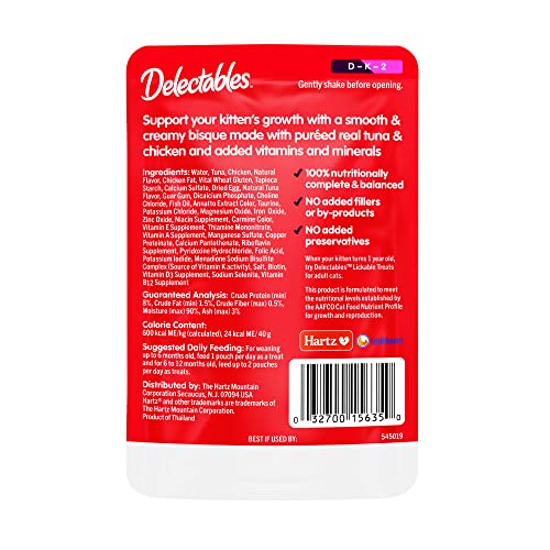Delectables Bisque Kitten Lickable Wet Cat Treats - Tuna & Chicken (Pack Of 12) ( Packaging May Vary ) #TOP3