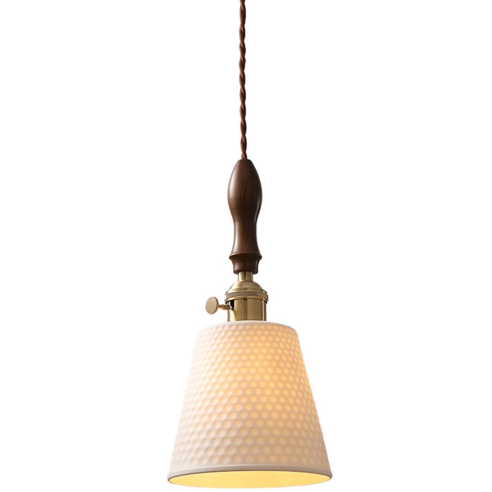 Wisząca lampa sufitowa Dekoracyjna lampa wisząca Biała ceramiczna lampa wisząca z przełącznikiem Spersonalizowane proste rustykalne oświetlenie wiszące do szafki nad
