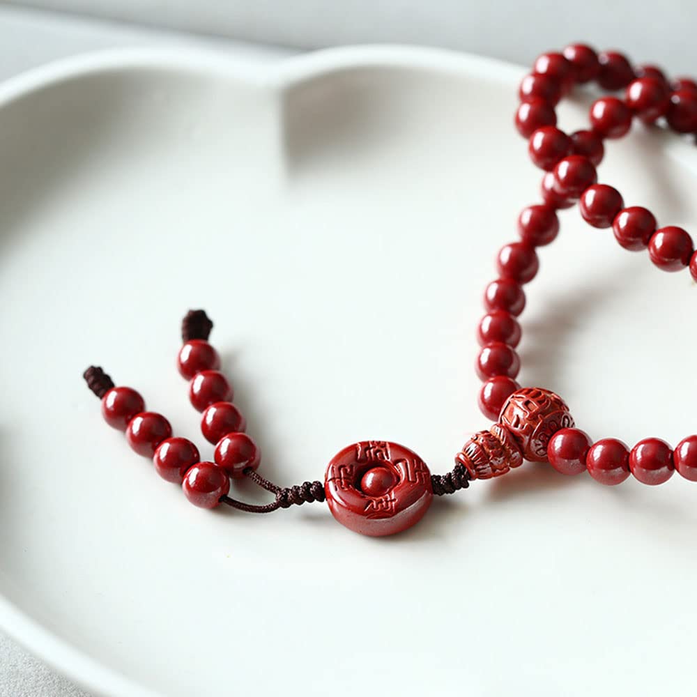 Bransoletki Bodhi, koraliki modlitewne, bransoletka z koralików modlitewnych, koraliki modlitewne, naturalny cynober bransoletka z koralików 108 6 mm koraliki buddy cynober różaniec unisex para