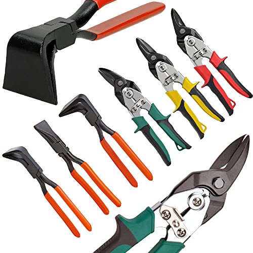 6-tlg Falzzange + Blechschere Biegezange Abkantzange Blechzange...