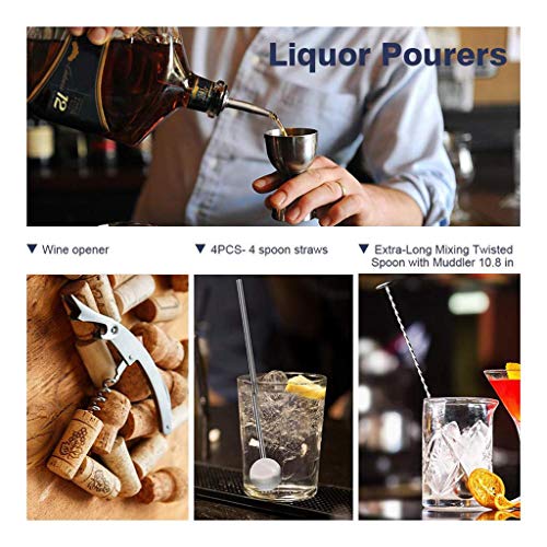 Set de 14 piezas coctelera 750ml acero inoxidable miniatura 4