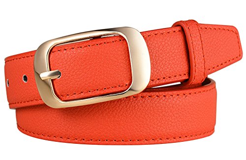 X&F Women's Simple Solid PU Leather Jeans Buckle Belt Girls Pants Waist Belts